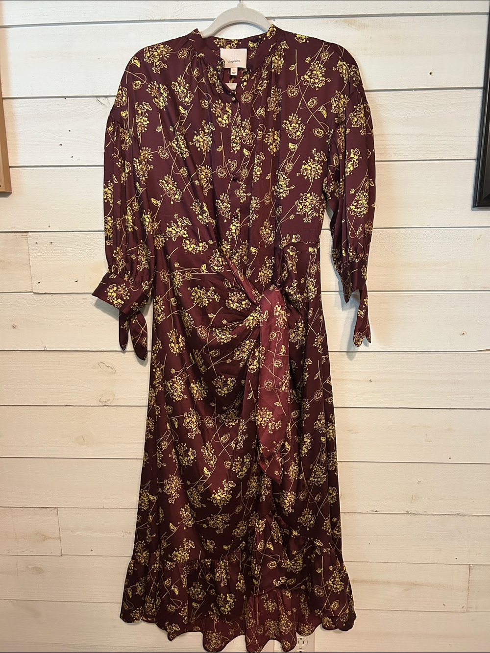 Cinq a Sept Hallette Floral Wrap Midi Dress